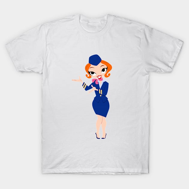 Stewardess T-Shirt by DigiToonsTreasures